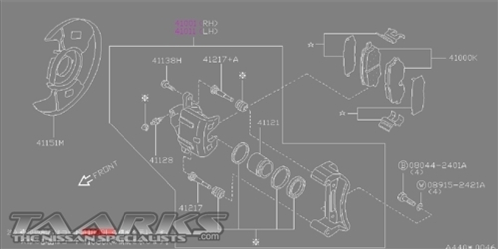 Genuine Nissan Brake Caliper Rebuild Kit (Front) "S13, 180sx, S14, S15