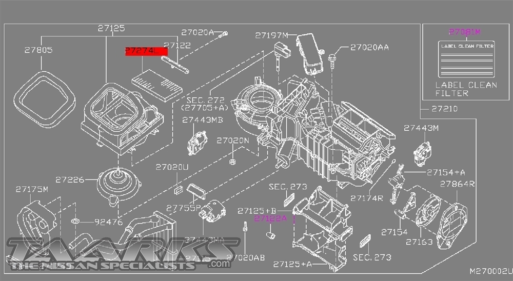 Genuine Nissan Cabin Air / Pollen Filter "D40" Navara