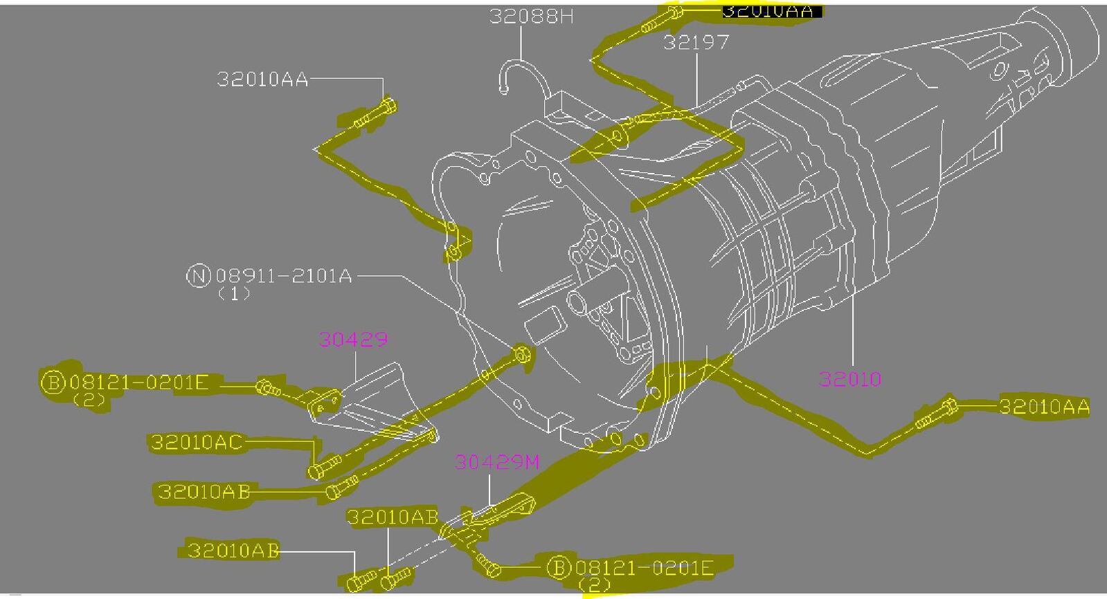 Bellhousing Bolt Kit (RB25DET) "R33, R34" Manual Transmission Skyline