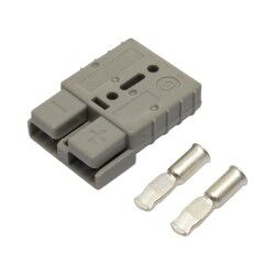 Anderson Style 2 Pin Connector 50 Amp Grey With 6AWG Terminals