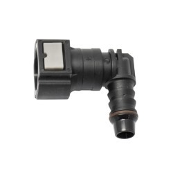 EFI Plastic Fuel Fitting 90 Degree Female 5/16 ID Tube To Male 5/16 Barb
