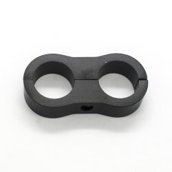Billet Dual Hose Separators AN10 Braid and AN12 PTFE Hose (Black) (19.1mm ID)