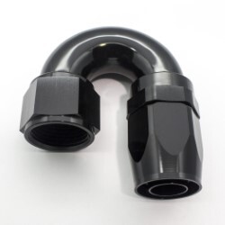 180º Degree Full Flow Hose End AN10 (Black)