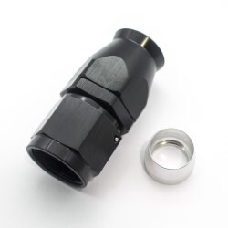 Straight Full Flow PTFE Teflon Hose End AN10 (Black)
