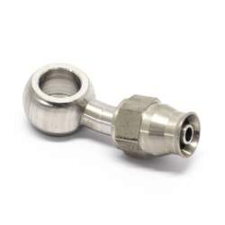 Banjo 20 Degree 11.2mm (7/16) ID To AN4 PTFE Hose End Stainless Steel
