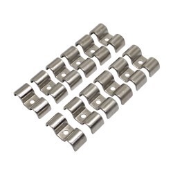 Hard Line Mounting Clamps Double 3/8 Stainless Steel (Pack 12)