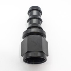 Straight Push Lock Hose End AN12 (Black)
