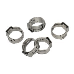 Single Ear Hose Clamps "14.3-16.8mm" Stainless Steel (Pack Of 5)
