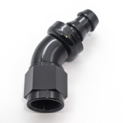 45° Degree Push Lock Hose End AN6 (Black)