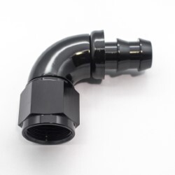 90° Degree Push Lock Hose End AN8 (Black)