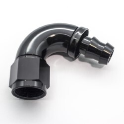 120° Degree Push Lock Hose End AN8 (Black)