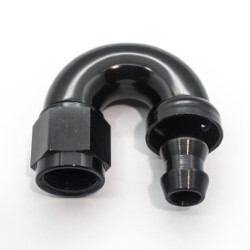 180° Degree Push Lock Hose End AN4 (Black)