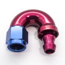 180° Degree Push Lock Hose End AN6