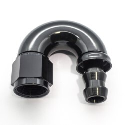 180° Degree Push Lock Hose End AN10 (Black)