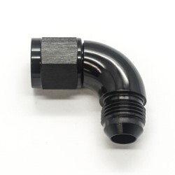 90° Degree Female To Male Flare AN8 (Black)
