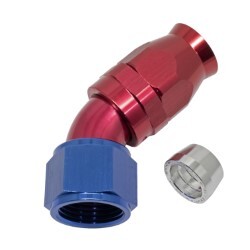 45° Degree Full Flow PTFE Teflon Hose End AN12