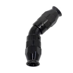 45° Degree Full Flow PTFE Teflon Hose End To Hose End AN6 (Black)