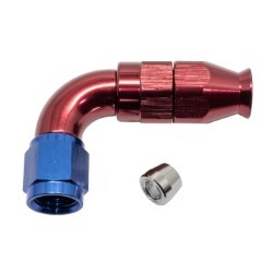 90° Degree Full Flow PTFE Teflon Hose End AN6