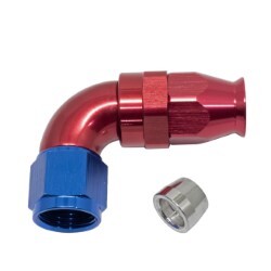 90° Degree Full Flow PTFE Teflon Hose End AN8