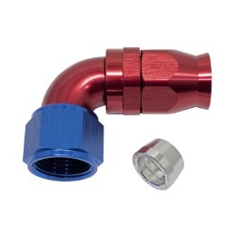 90° Degree Full Flow PTFE Teflon Hose End AN12