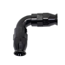 90° Degree Full Flow PTFE Teflon Hose End To Hose End AN6 (Black)