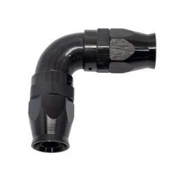 90° Degree Full Flow PTFE Teflon Hose End To Hose End AN8 (Black)