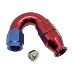 150° Degree Full Flow PTFE Teflon Hose End AN4