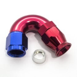 150° Degree Full Flow PTFE Teflon Hose End AN6
