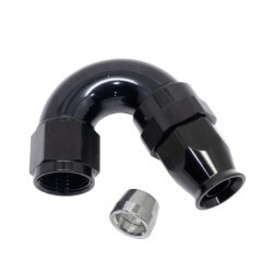 150° Degree Full Flow PTFE Teflon Hose End AN10 (Black)