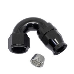 150° Degree Full Flow PTFE Teflon Hose End AN12 (Black)
