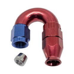 180° Degree Full Flow PTFE Teflon Hose End AN6