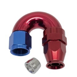 180° Degree Full Flow PTFE Teflon Hose End AN8