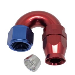 180° Degree Full Flow PTFE Teflon Hose End AN12