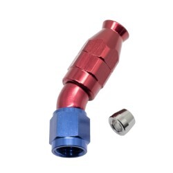 30° Degree Full Flow PTFE Teflon Hose End AN6