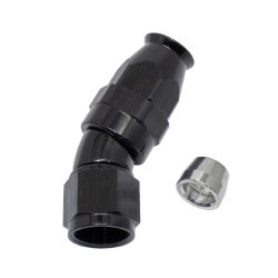 30° Degree Full Flow PTFE Teflon Hose End AN8 (Black)