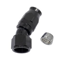 30° Degree Full Flow PTFE Teflon Hose End AN12 (Black)