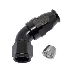 60° Degree Full Flow PTFE Teflon Hose End AN10 (Black)