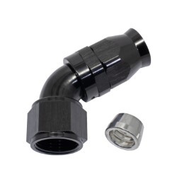 60° Degree Full Flow PTFE Teflon Hose End AN12 (Black)