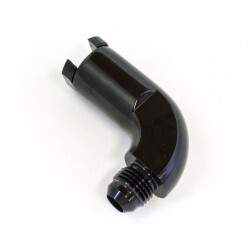 EFI Fuel Fitting 90 Degree 5/16 ID Tube To Male AN6 (Black)