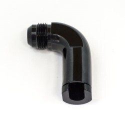 EFI Fuel Fitting 90 Degree 3/8 ID Tube To Male AN8 (Black)