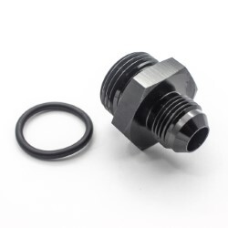 Straight Male AN8 To ORB AN12 (Black)