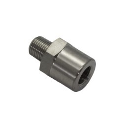 Straight Male 1/8 NPT To Female Metric M10 x 1.0 Port Adapter (Stainless Steel)