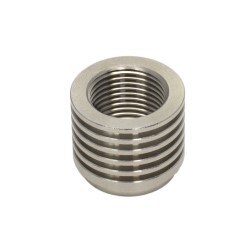 Oxygen Sensor Heat Sink Finned Weld In Stainless Steel M18 x 1.5mm