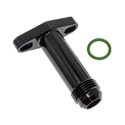 Extended Turbo Drain Flange Fitting AN10 Male (Black) 38-44mm "GTX, G Series"