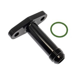 Extended Turbo Drain Flange Fitting AN10 Male (Black) 50.8mm "Large Frame Garrett, G Series, T4 Series"
