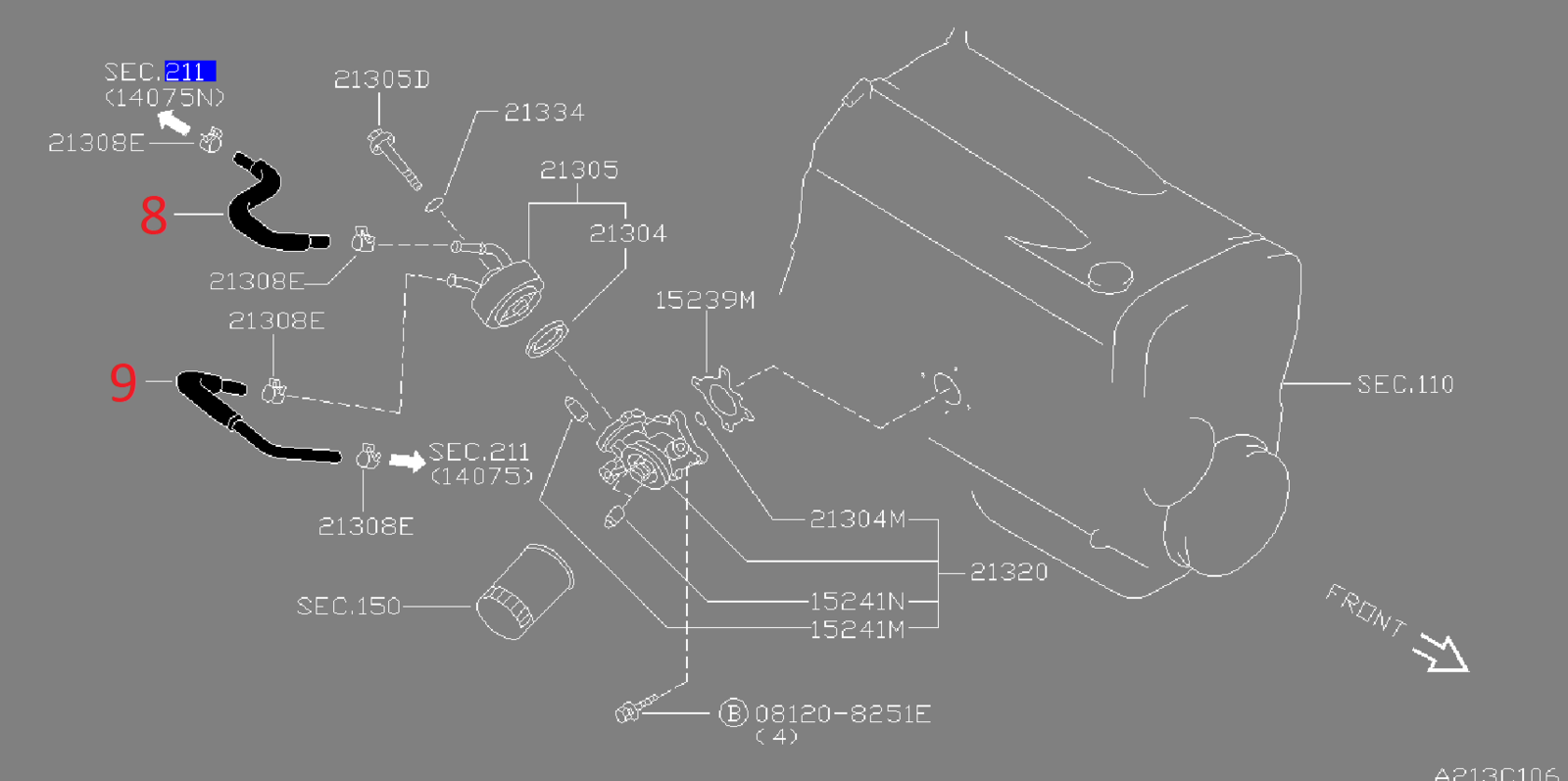 Genuine Nissan Heater and Coolant Hoses (RB25DET) "R33" Skyline