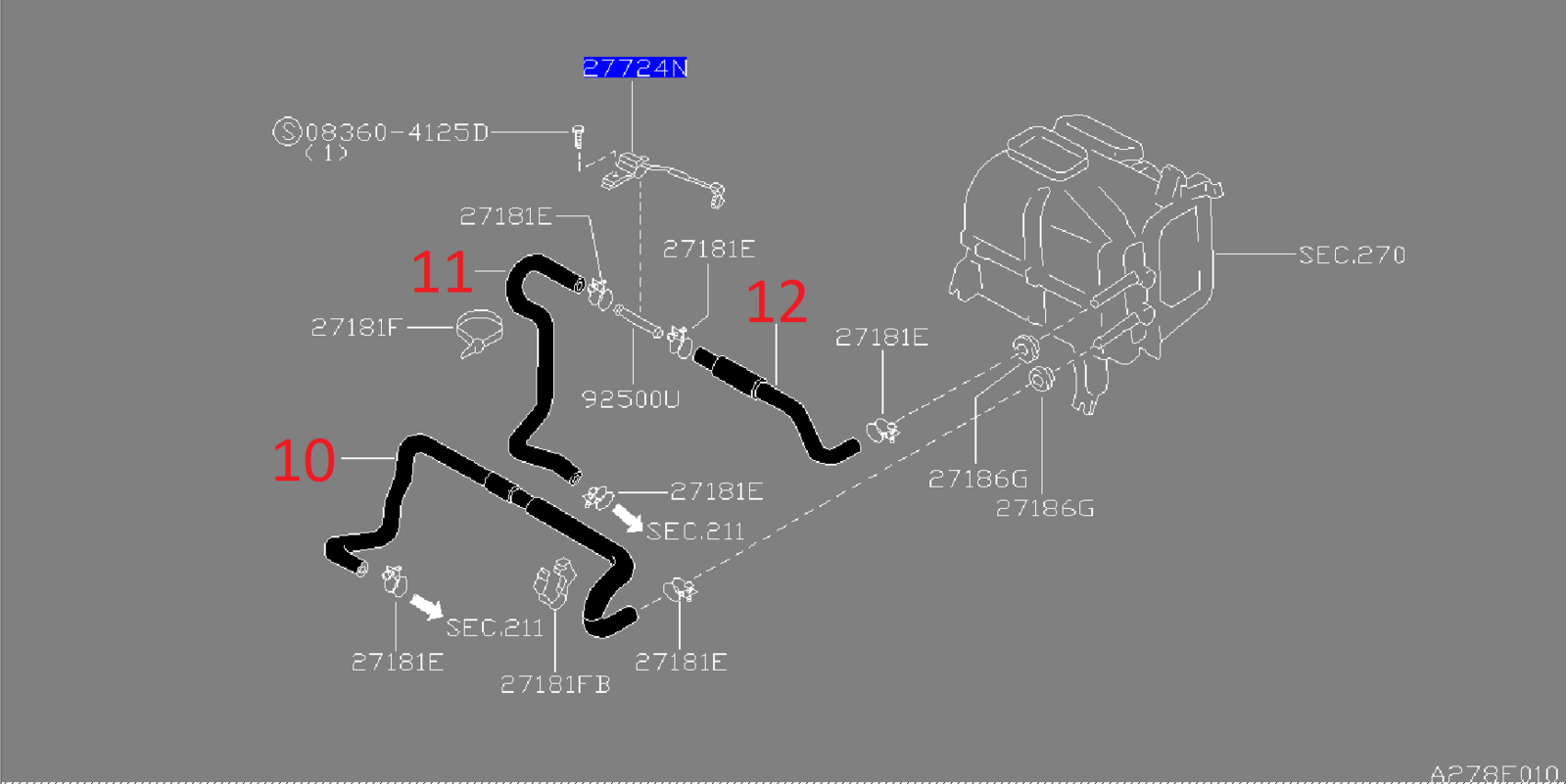 Genuine Nissan Heater and Coolant Hoses (RB26) "R32 GTR" RB26DETT