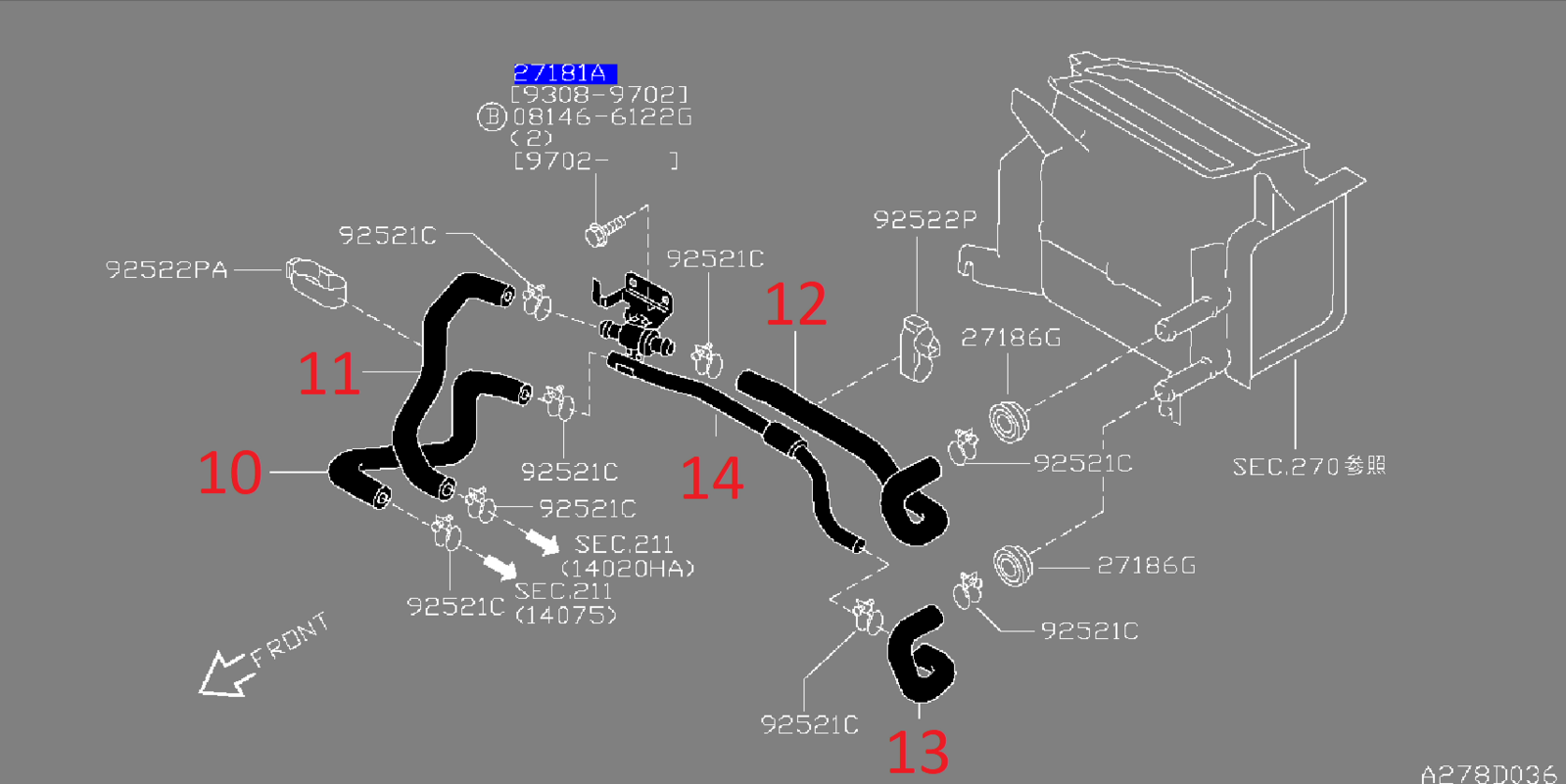 Genuine Nissan Heater and Coolant Hoses (RB26) "R33/R34 GTR, AWC34