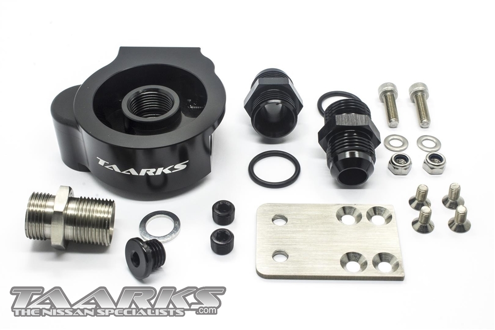 SR20 Oil Filter Relocation Kit Black S13 S14 S15 with 1m of Silver Braided Hose eBay