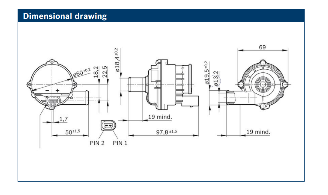 Genuine Bosch Electric Water Pump 0 392 023 004